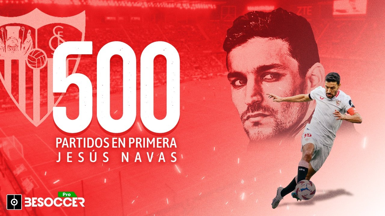 Jesús Navas ya es uno de los 13 jugadores con al menos 500 partidos en Primera. BeSoccer Pro