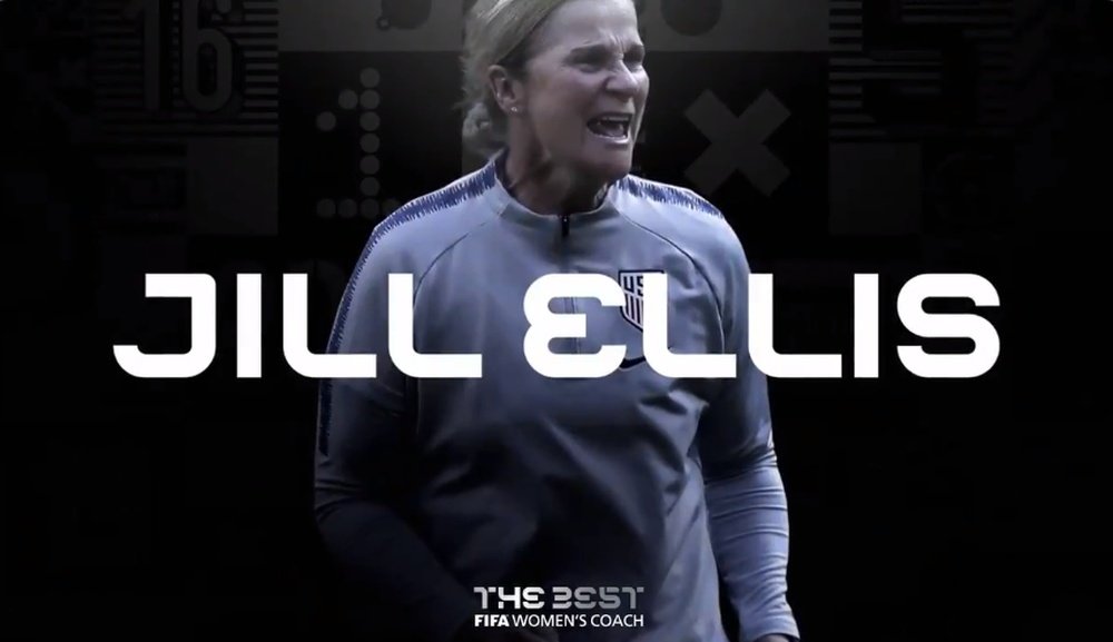 Jill Ellis é a melhor do ano 2019. Twitter/fifacom_es