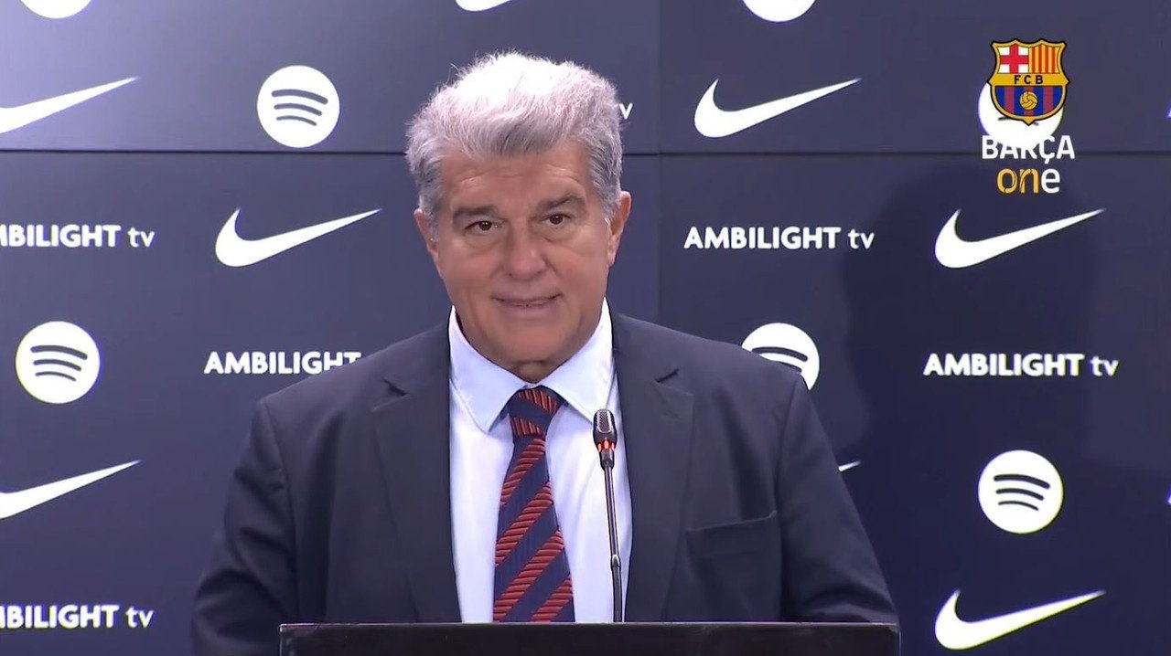 Laporta compareció para hacer balance. Captura/BarçaOne