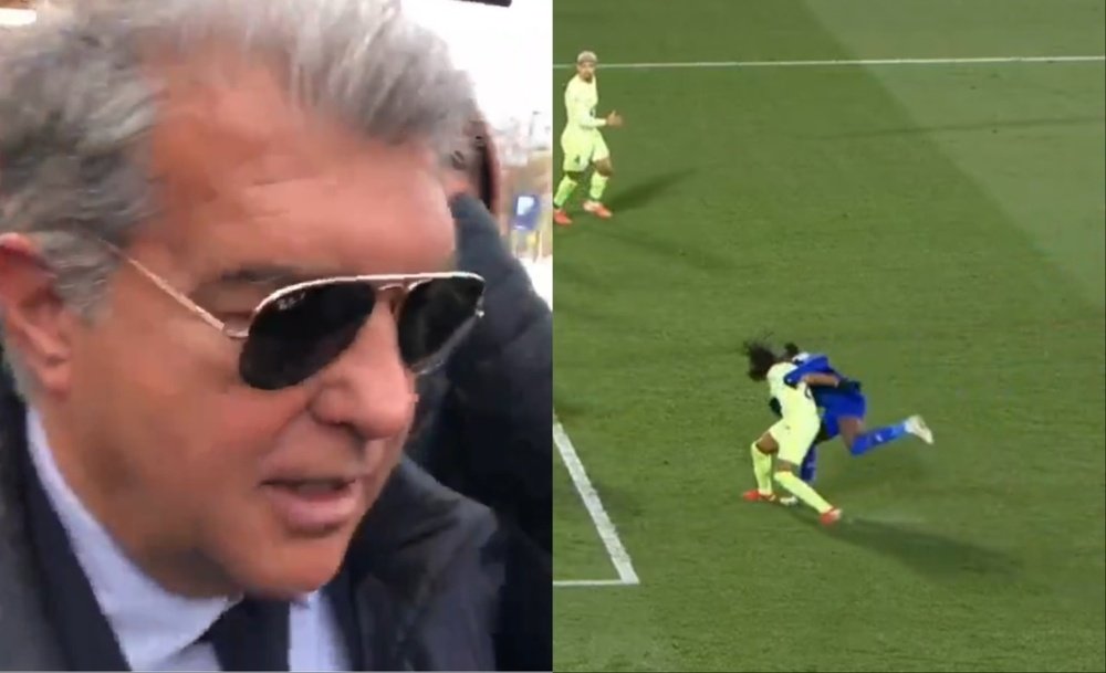 Laporta complained about the refereeing in Barca's draw at Getafe. Screenshot/ElChiringuito-LaLiga