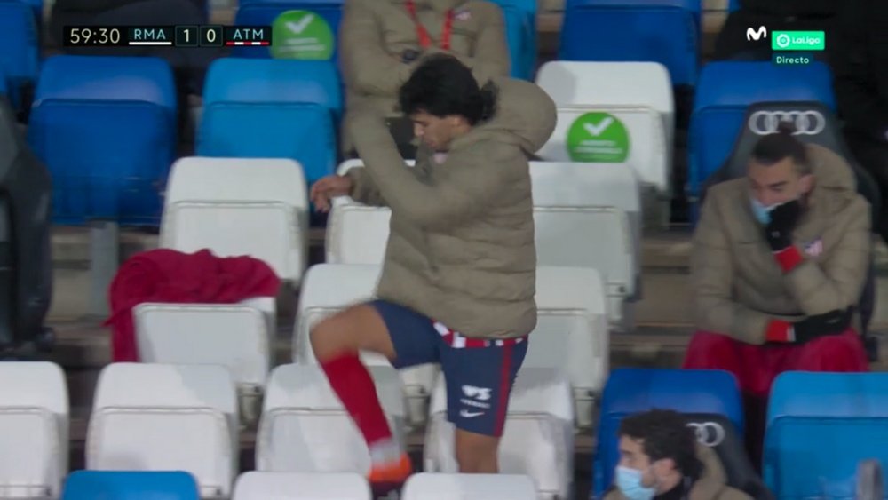 Joao Félix was not happy. Screenshot/BeSoccer