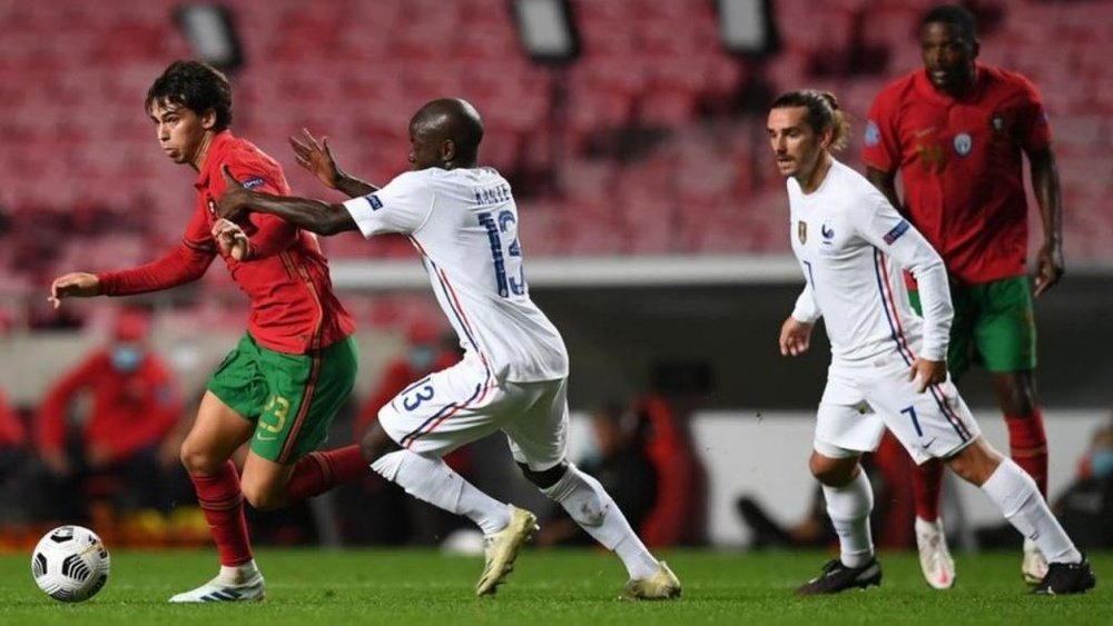 Joao Felix's Portugal were beaten by Antoine Griezmann's France. AFP