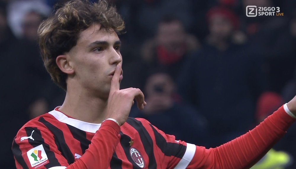 Joao Félix tardó 12 minutos en marcar su primer gol con el Milan. Captura/ZiggoSport