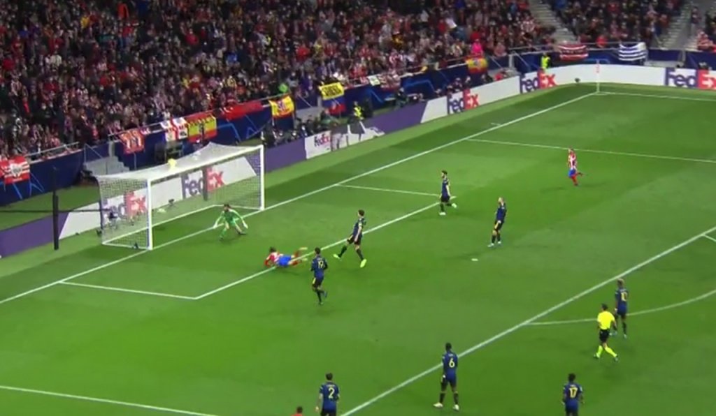 Joao Felix scored the 1-0. Screenshot/MovistarLigadeCampeones