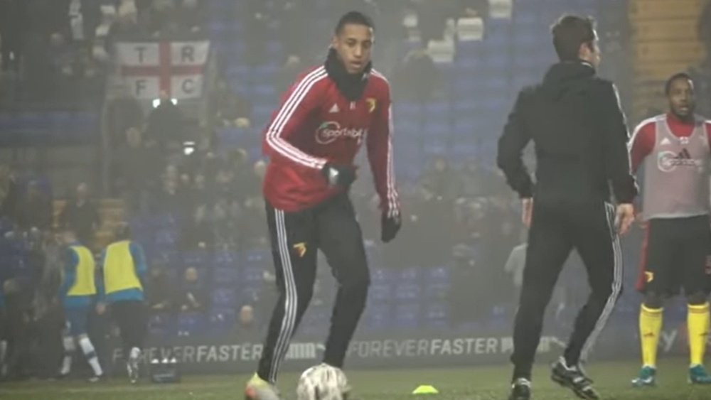 Joao Pedro (L) has renewed at Watford. Screenshot/WatfordFC