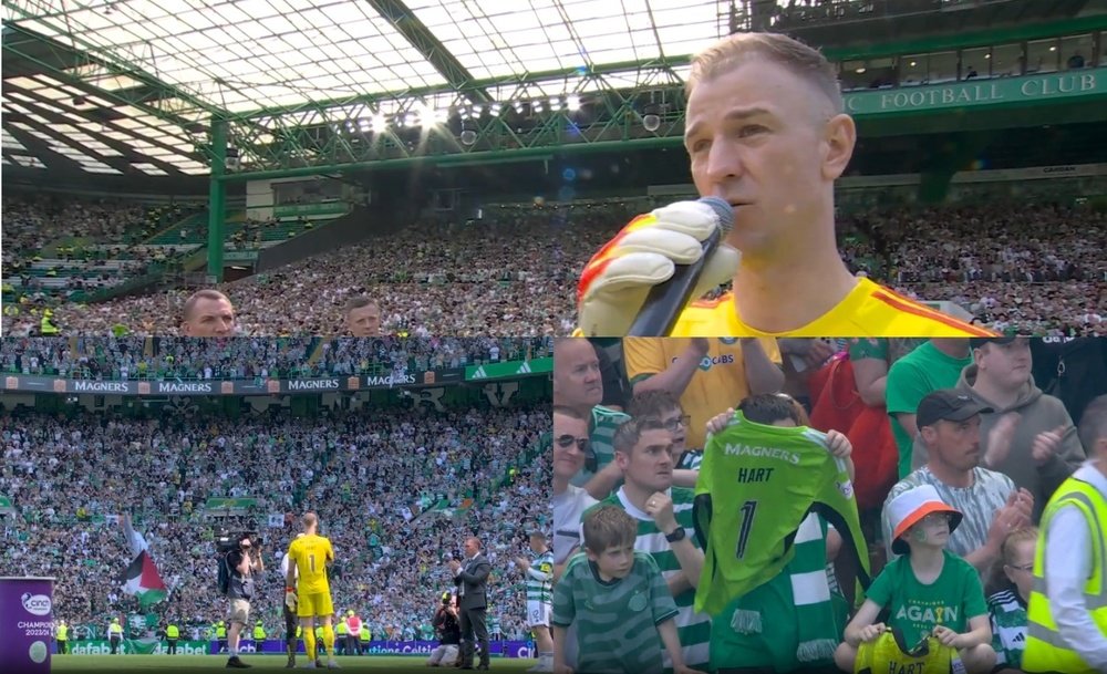 Joe Hart se despidió de su hogar, el Celtic Park. Capturas/SkySports