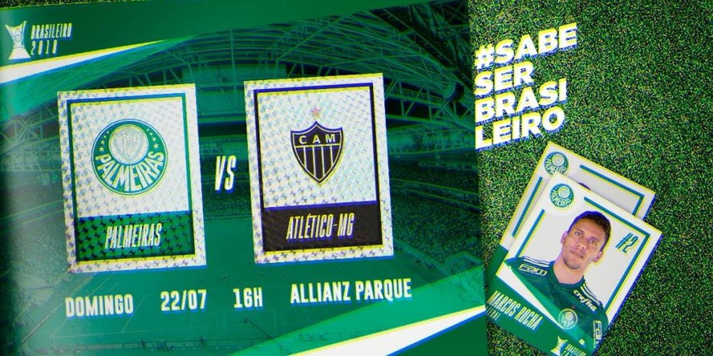 Jogo Palmeiras e Atlético Mineiro. Twitter @Palmeiras