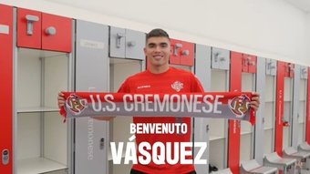 Johan Vásquez, nuevo jugador del Cremonese. Captura/USCremonese