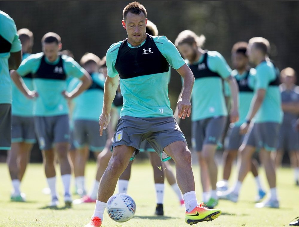 John Terry joined in with his new team-mates for the first time on Tuesday. AVFC