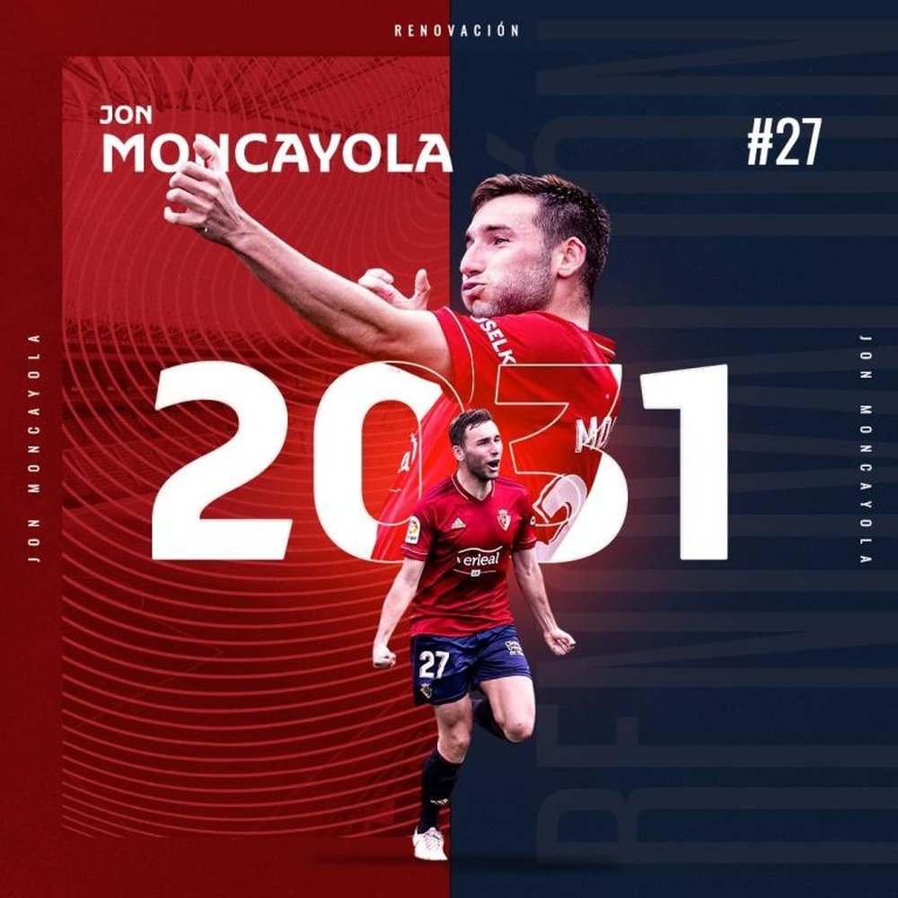 Moncayola, rojillo para los próximos diez años. Twitter/CAOsasuna