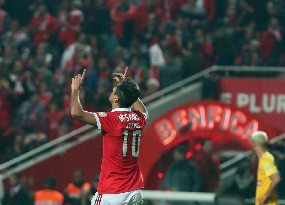 Jonas bisou e deu três pontos importantes ao Benfica.Twitter/SLBenfica