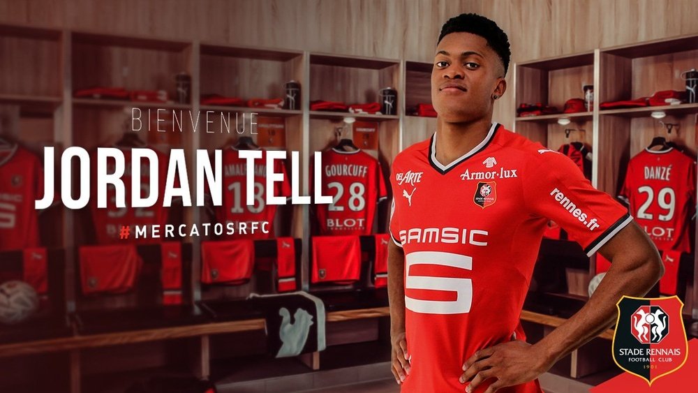 Jordan tell, le nouvel attaquant de Rennes. StadeRennais