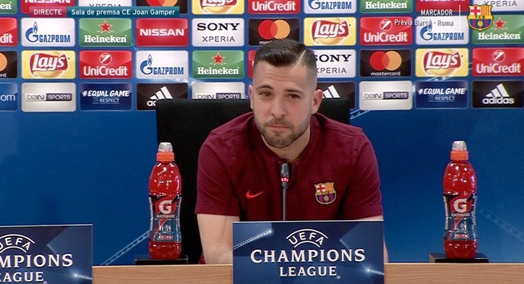 Jordi Alba spoke candidly during the press conference. Captura