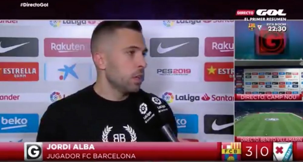 Jordi Alba a préféré ne pas répondre. Capture/GOL