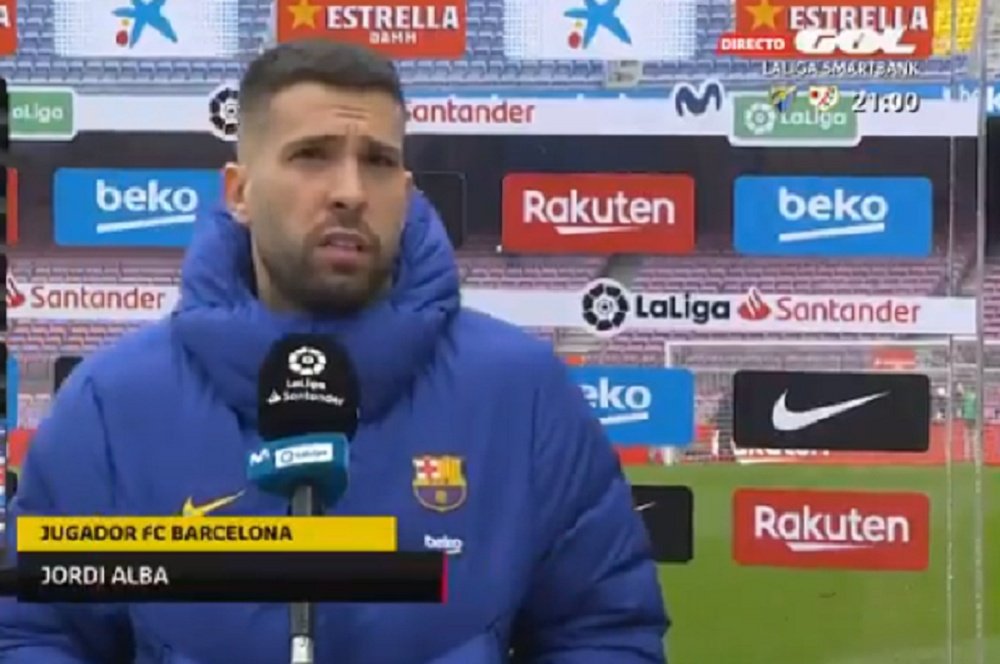 Jordi Alba revient sur le match nul concédé au Camp Nou contre Cadix. Captura/Movistar+/Gol