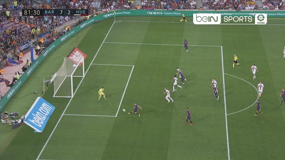 Jordi Alba a marqué son but. Twitter/beINSPORTSes