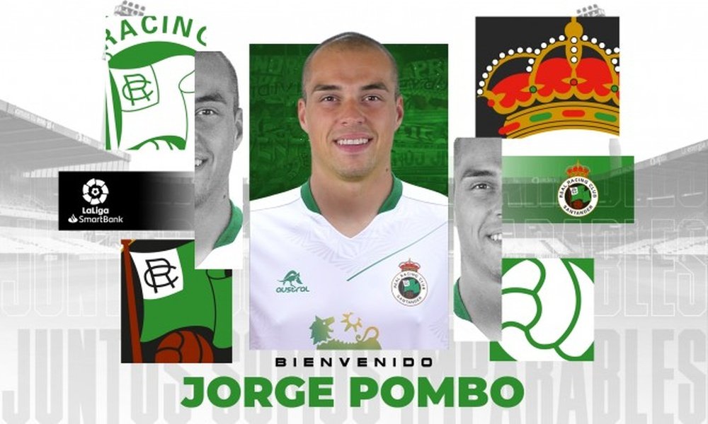 El Racing ficha a Jorge Pombo. Twitter/RealRacingClub