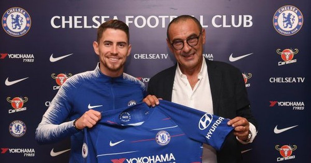 Jorginho is reunited with Sarri at Chelsea. ChelseaFC