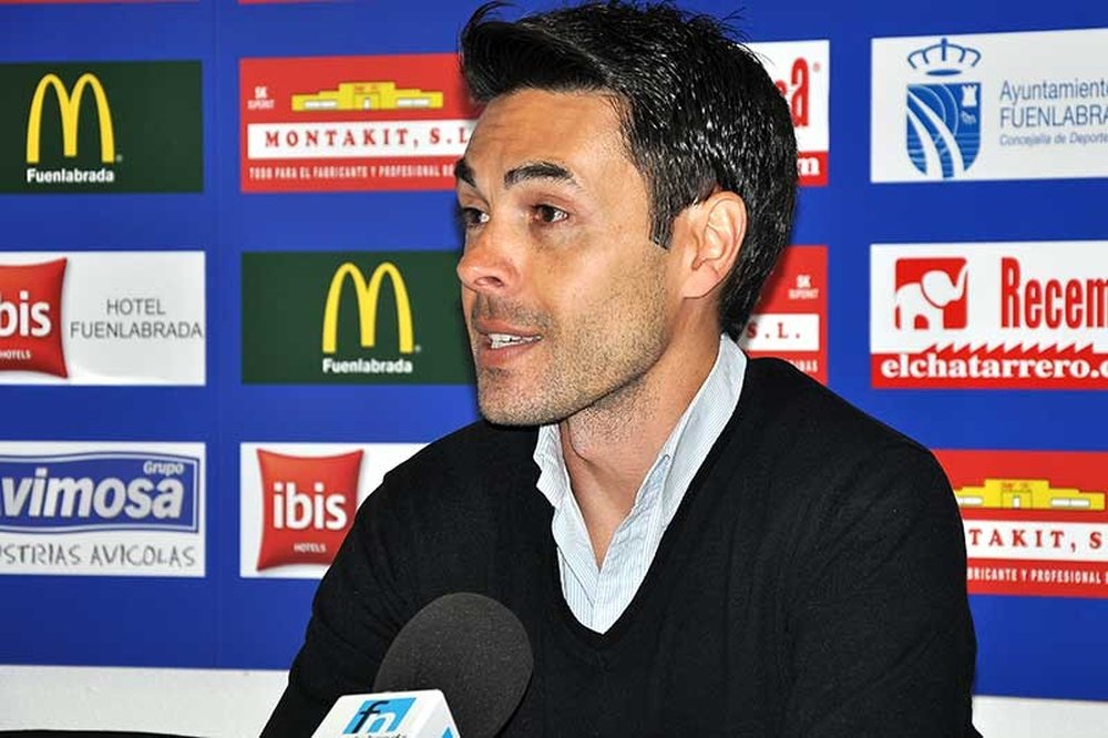 José Luis Navarro, técnico del Getafe B, durante una rueda de prensa. Jorge Muriel