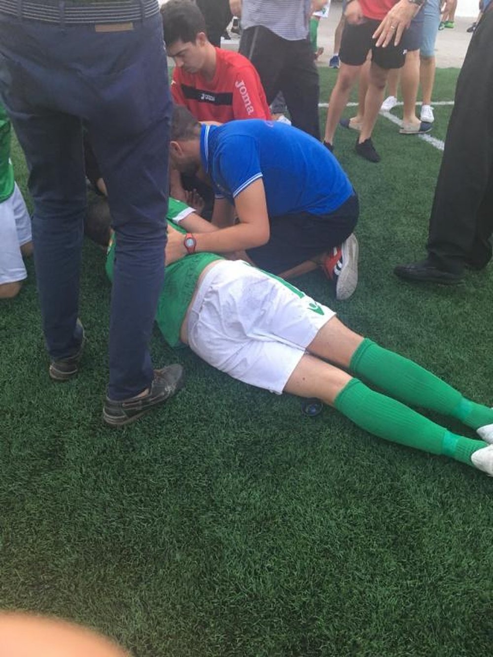 Un aficionado agredió a un jugador del Racing Valverdeño. Twitter/RacingValverde.