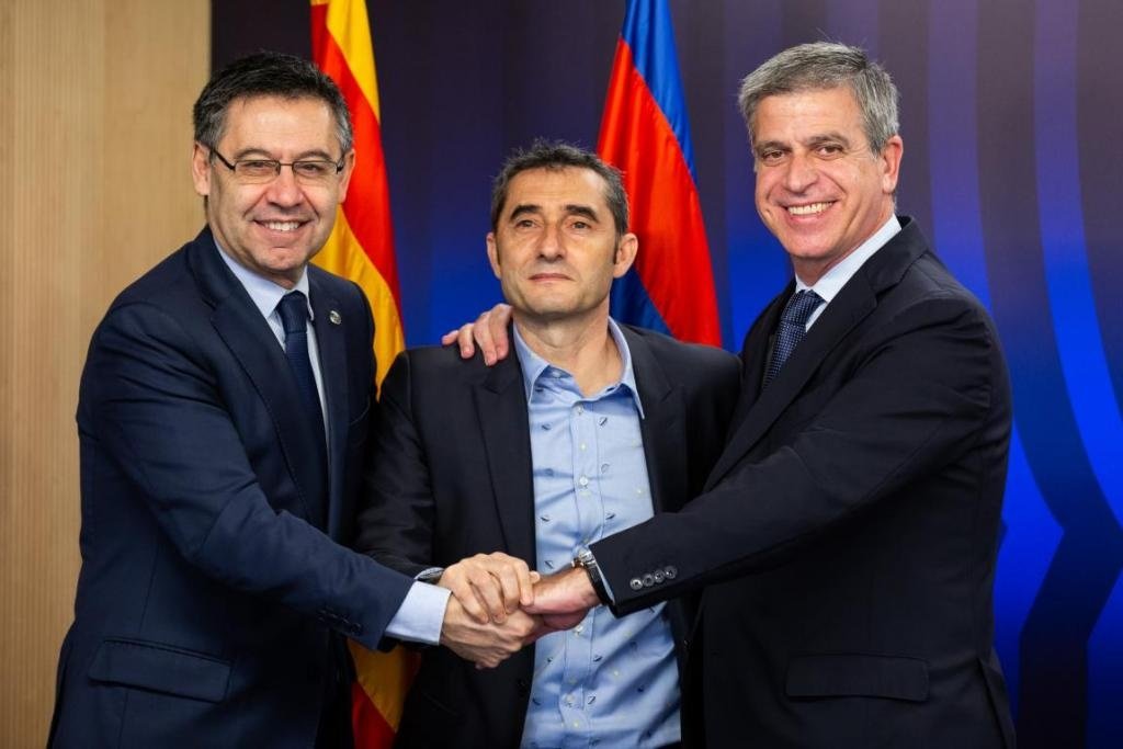 Valverde, feliz por la renovación. FCBarcelona