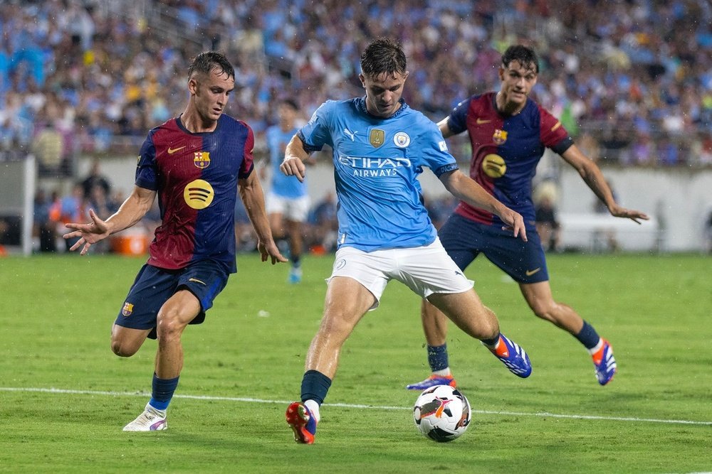 Pau Victor broke the deadlock against Manchester City. EFE