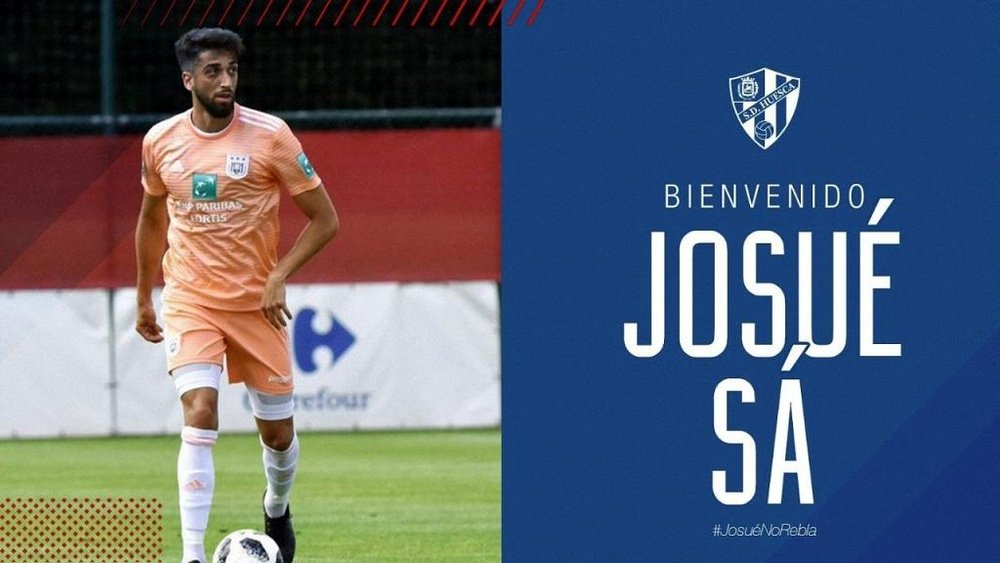 Josué reforzará al Huesca. Twitter/SDHuesca