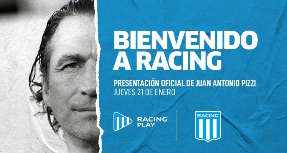 Juan Antonio Pizzi, nuevo técnico de Racing de Avellaneda. Twitter/RacingClub