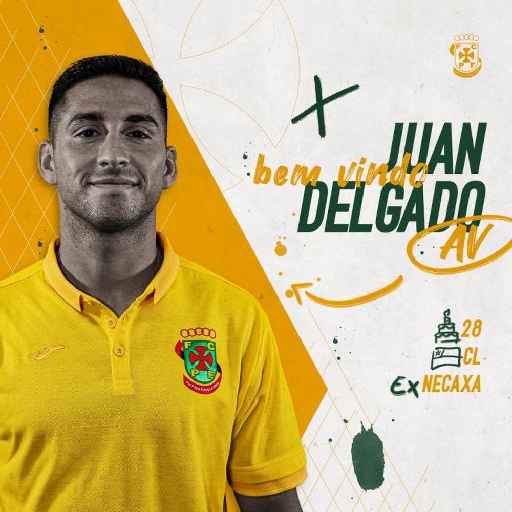 El Paços de Ferreira se refuerza con Juan Delgado. Twitter/FCPF