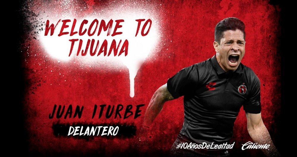 Iturbe joins Tijuana on loan. Twitter/Xolos