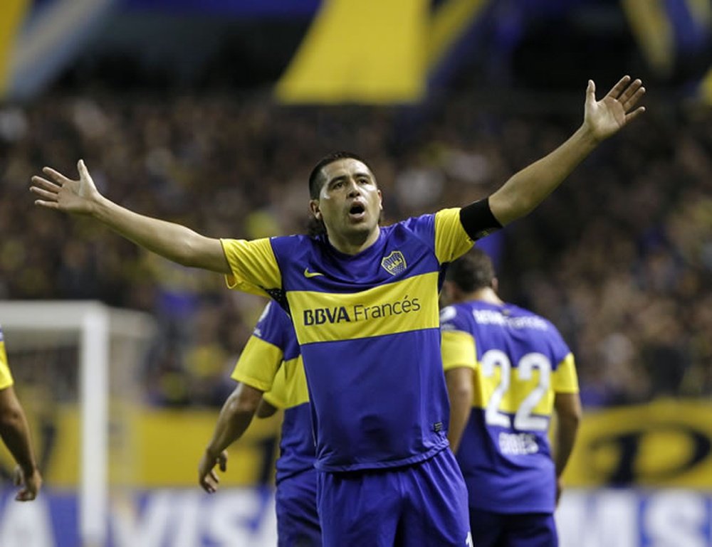 Juan Riquelme lors de son retour au Boca Juniors. EFE