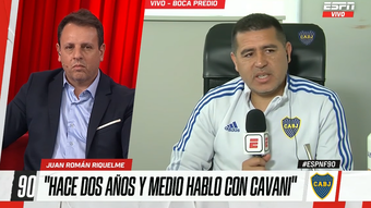 Riquelme confirmó el deseo de Cavani de jugar en España. Captura/ESPN