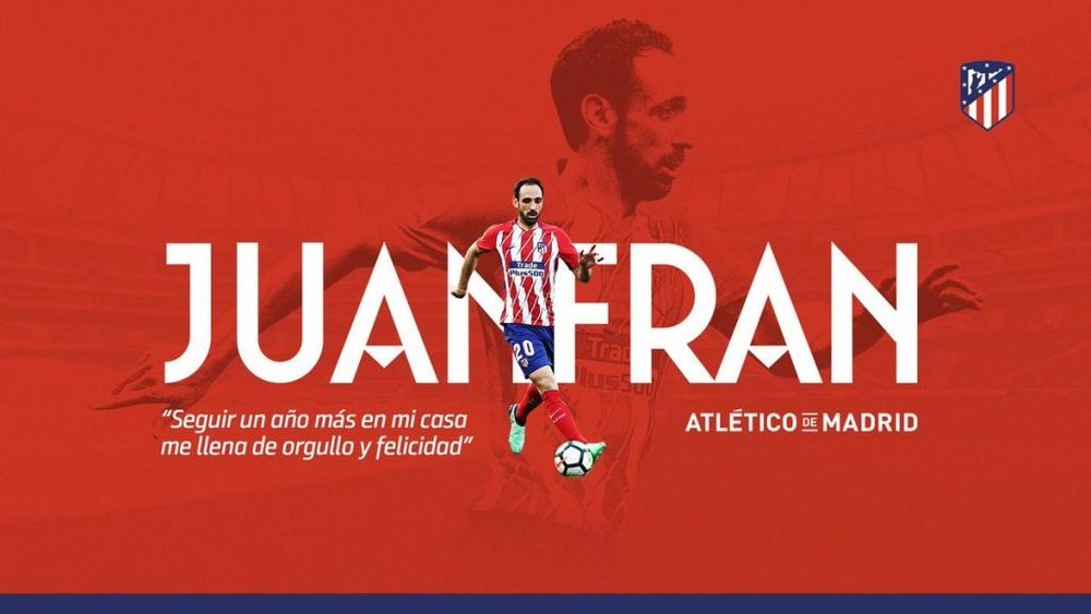 Juanfran seguirá en el Atleti una temporada más. Atleti