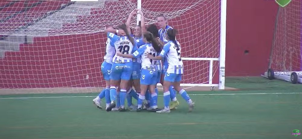 María Cortés salva al Málaga ante el Cacereño. Captura/FutbolMalaga