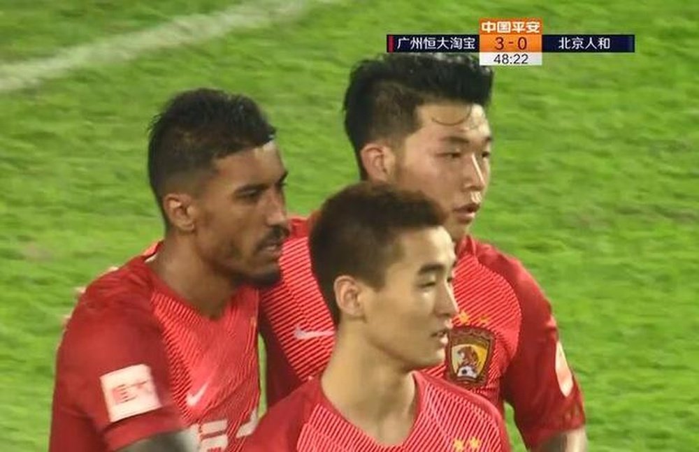 El Guangzhou Evergrande de Paulinho mete la undécima. Captura/CCTV