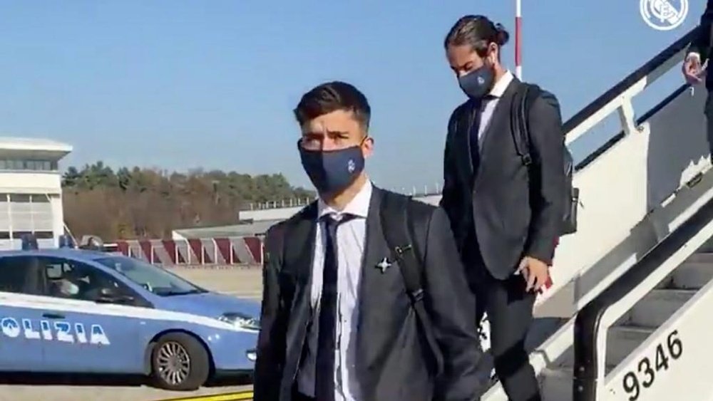 Real Madrid have arrived in Milan. Screenshot/RealMadrid