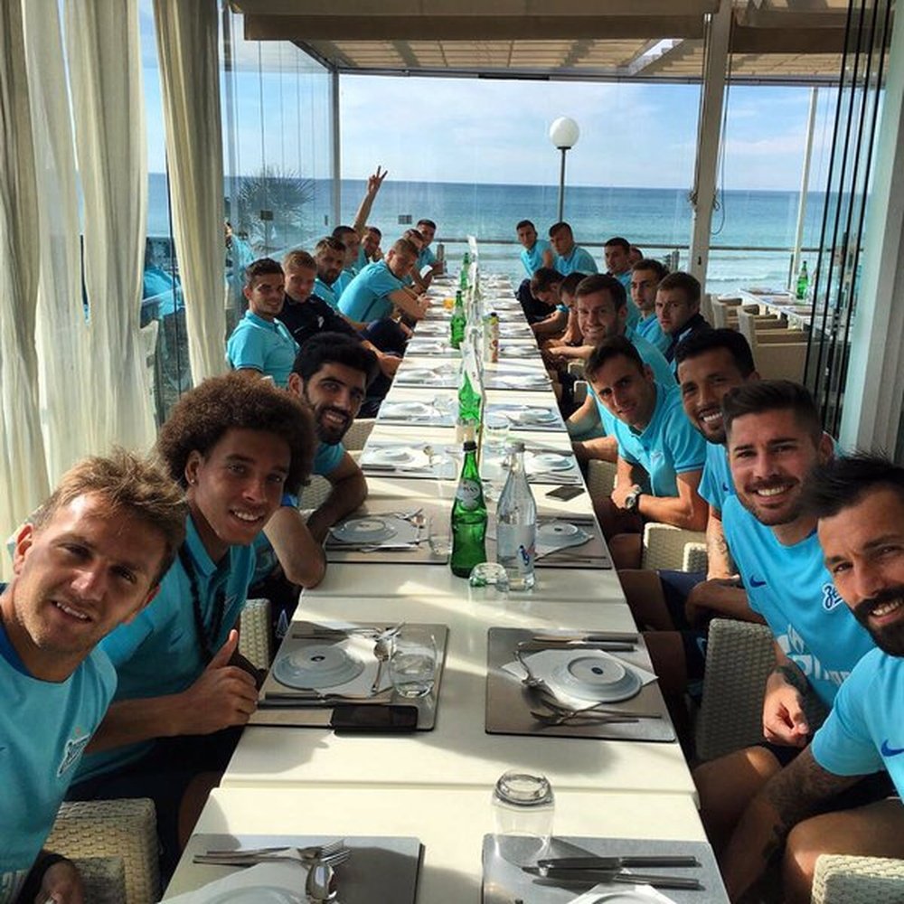 Jugadores del Zenit concentrados en Portugal. Twitter
