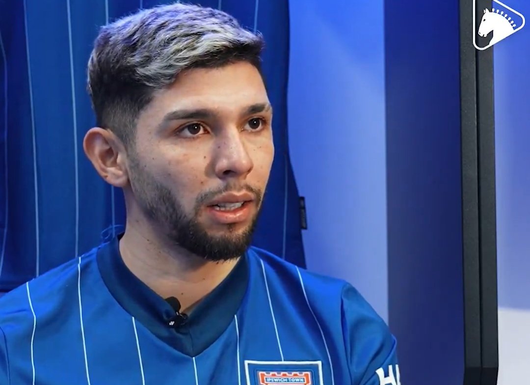 Julio Enciso seeks more playing time at Ipswich Town. Screenshot/IpswichTown