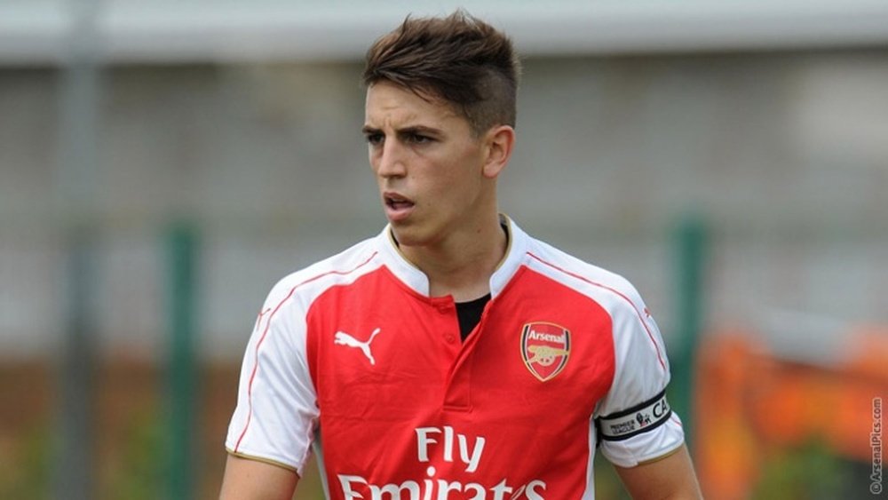 Pleguezuelo in action for Arsenal's youth team. Arsenal