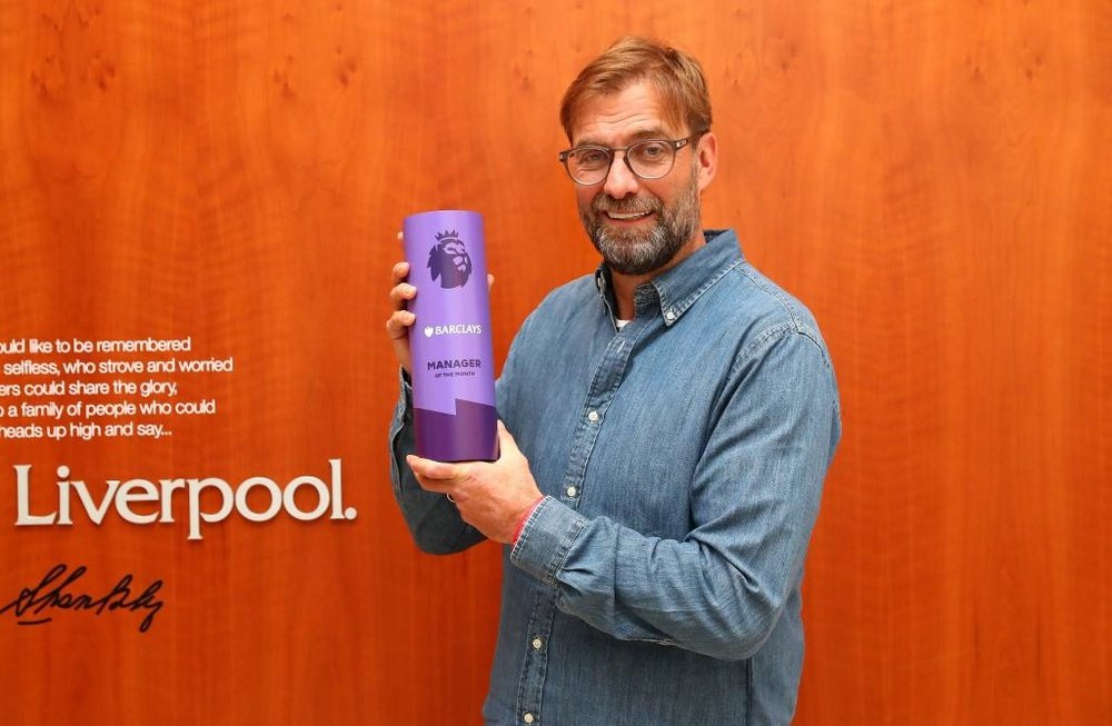 Klopp named Premier League coach of the month. Twitter/LFC