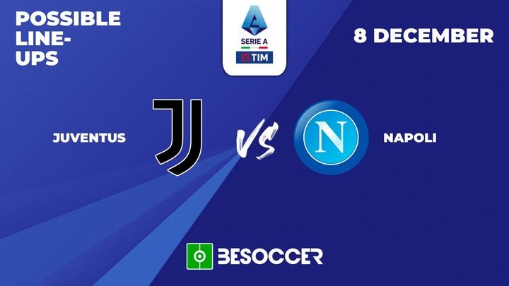 Juventus v Napoli, matchday 15, Serie A, 08/12/2023, possible lineups. BeSoccer