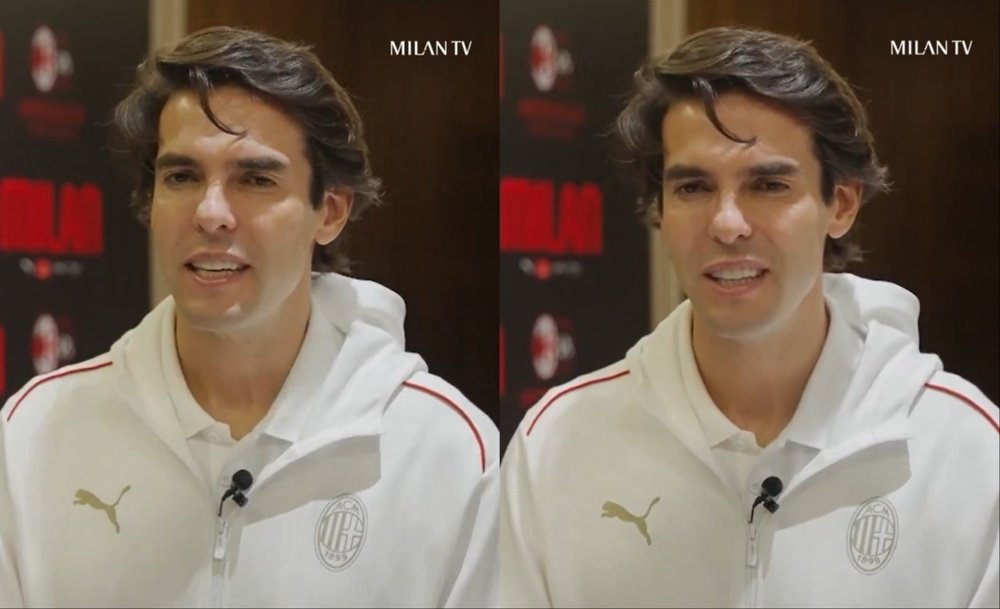 Kaká habló en la previa del Madrid-Milan. Capturas/MilanTV