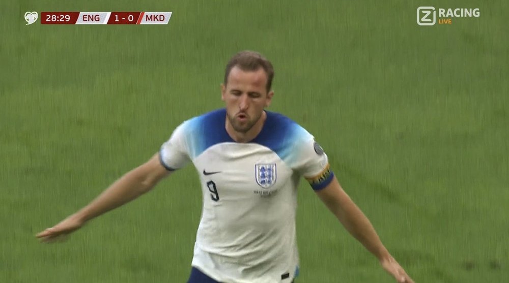 Kane opened the scoring in the 29th minute. Screenshot/ZRacing