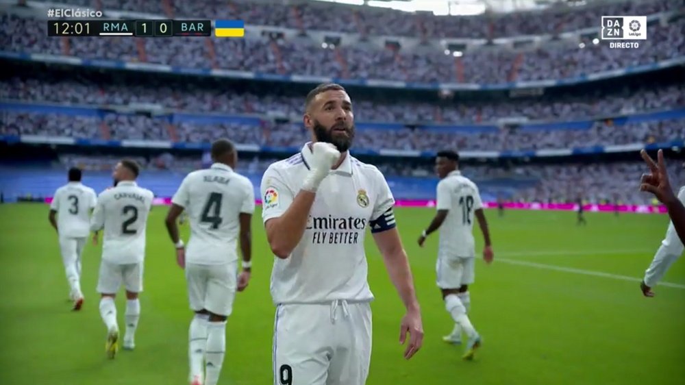 O Real precisa de 12 minutos para abrir o placar do 'El Clásico'3. Captura/DAZN