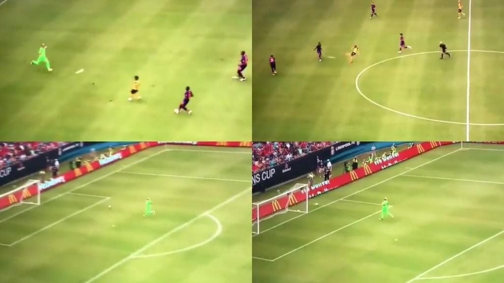 Karius was luck Philipp's effort trickled wide. Twitter/JamesDewsbury7