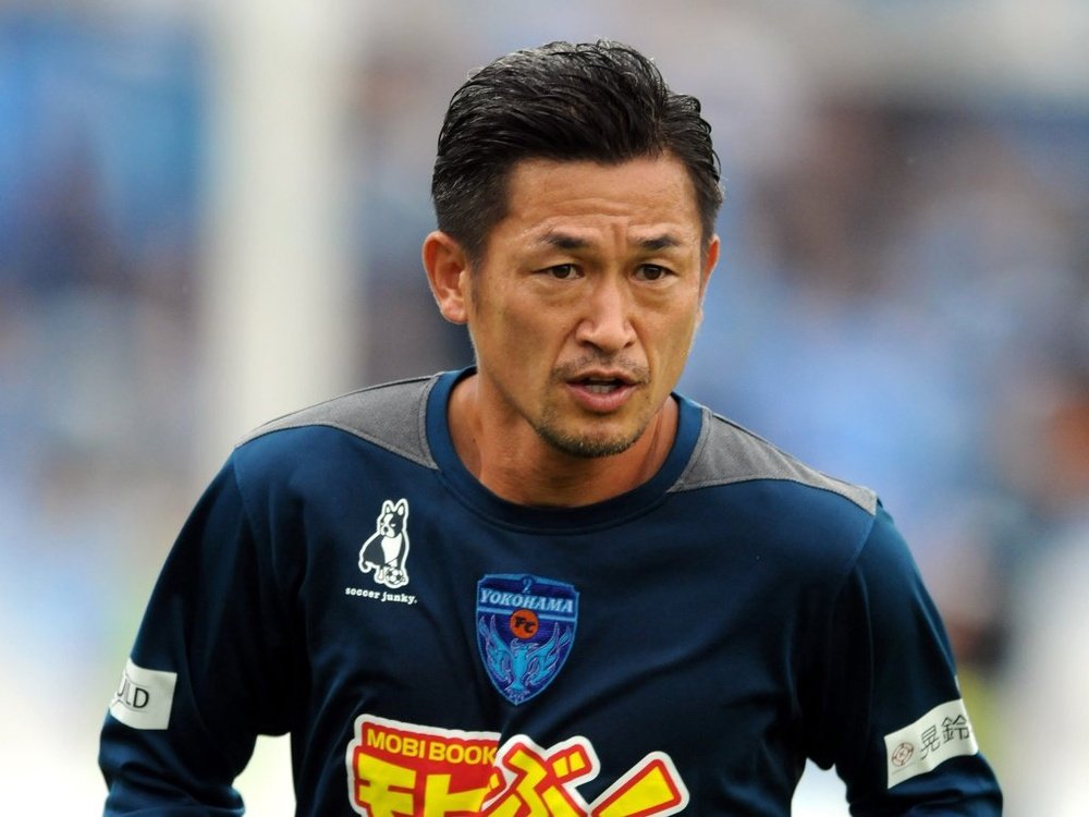 L'attaquant de Yokohama FC Kazuyoshi Miura lors d'un entraînement à Tokyo. Twitter