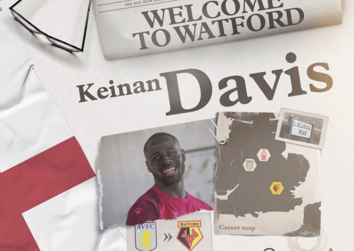 Keinan Davies regressa à Championship para representar o Watford.AFP