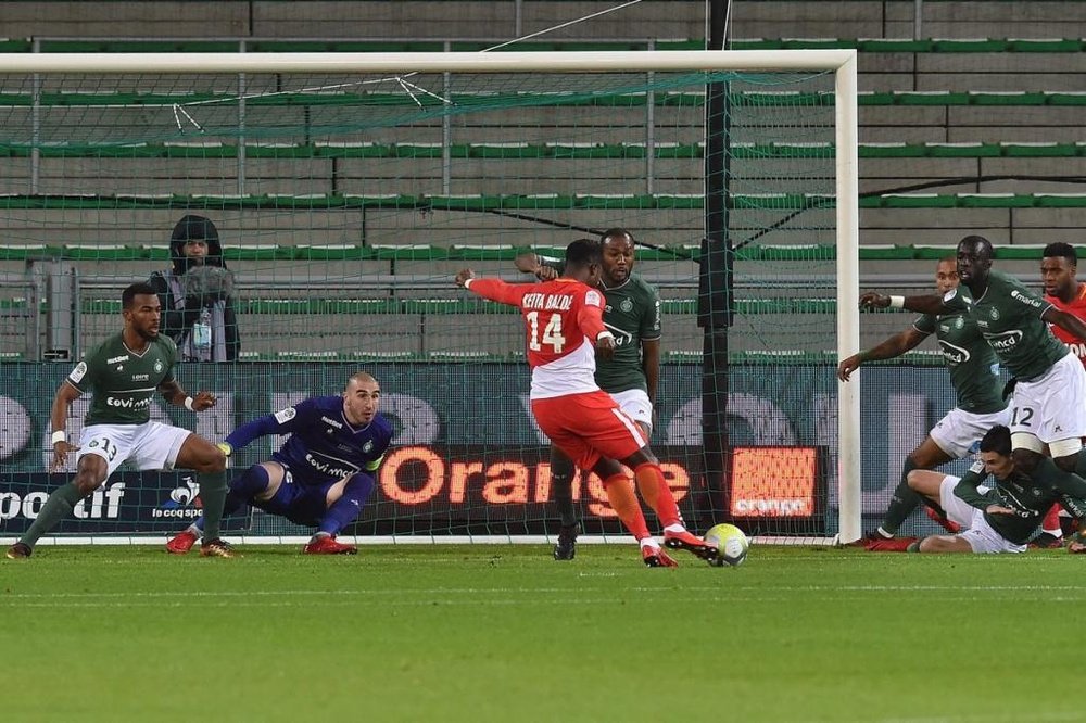 Keita Baldé colcou um ponto final na goleada do Monaco em Saint-Étienne. Twitter/ASMonaco
