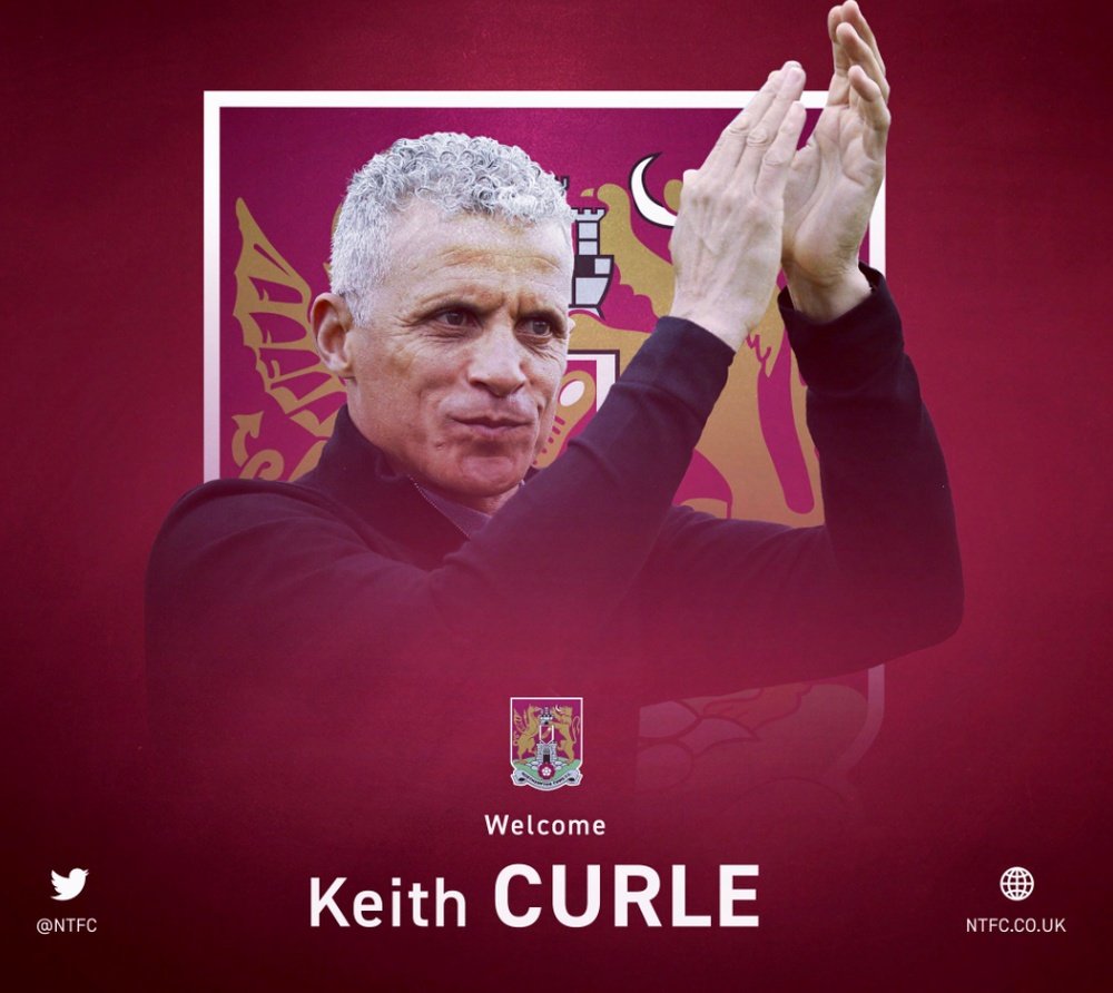 Curle previously managed Carlisle United. Twitter/NTFC