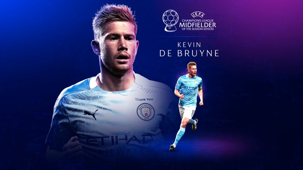 De Bruyne, el mejor de la Champions League 2019-20. Captura/UEFA